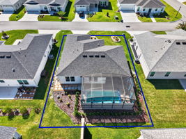 Aerial Rear Elevation with Property Lines and Swimming Pool