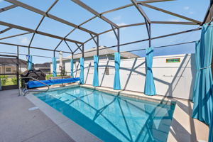 Swimming Pool with PRIVACY Fence and Curtains