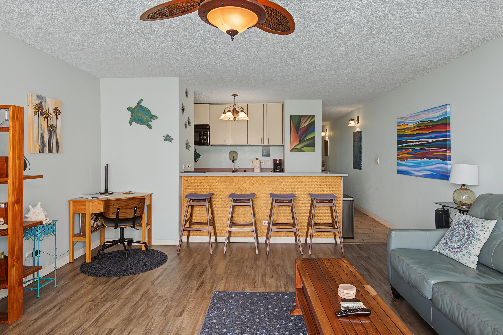 Breakfast bar seating.