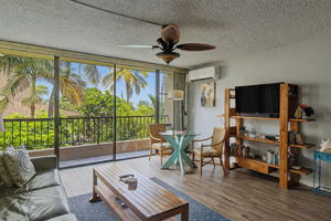 Spacious living room opens to lanai.