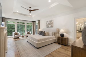 Primary Bedroom on main with doors to patio