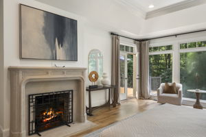 Redesigned mantle in Primary Bedroom