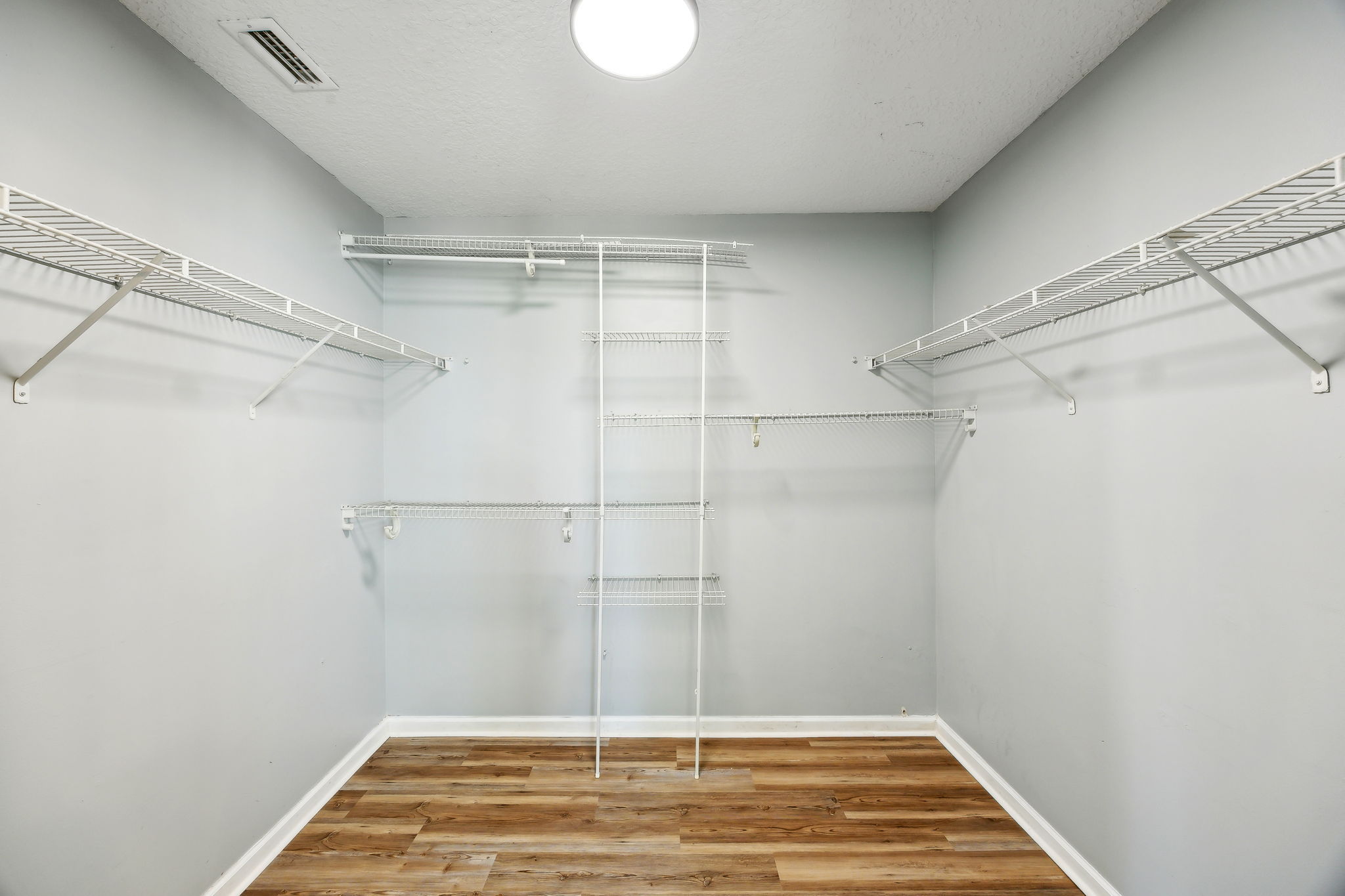 Even the master closet is generously sized, with room for even the most fickle clotheshound