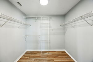 Even the master closet is generously sized, with room for even the most fickle clotheshound