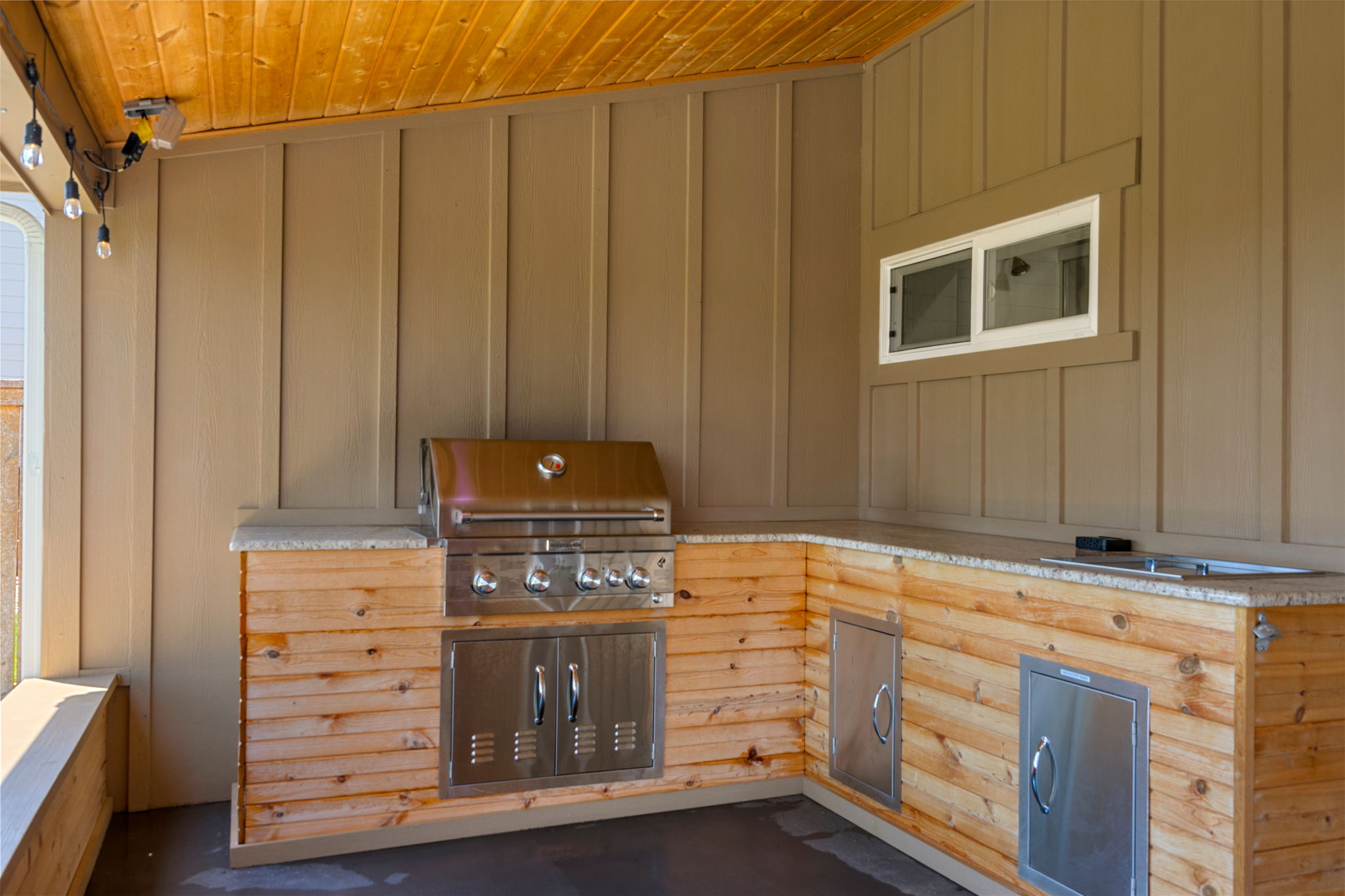 Covered Patio, Built-BBQ Station, Even a Bottle Opener Already in Place!