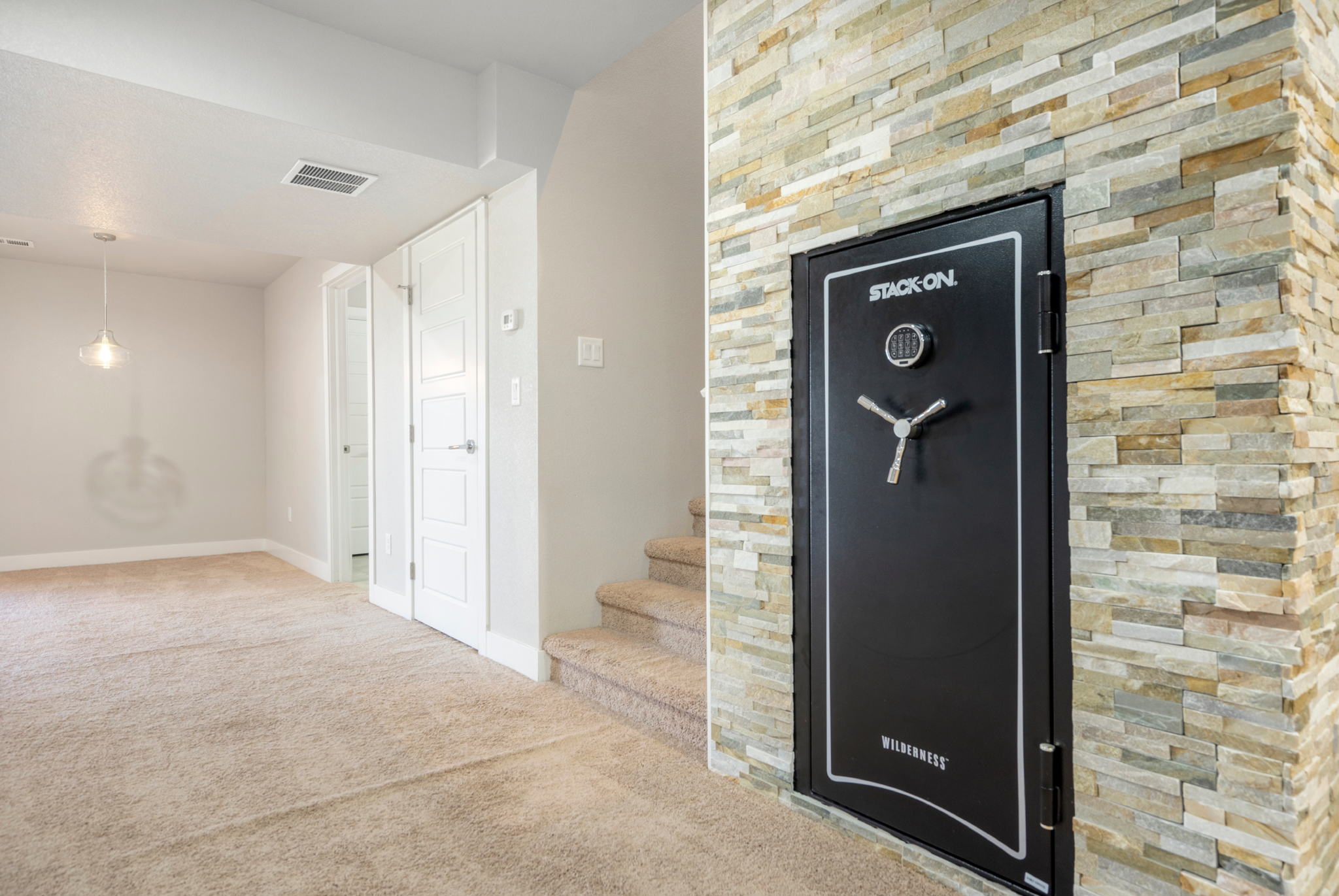 In Wall Safe For Your Valuables - Surrounded By Custom Stone Accent Wall