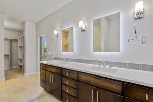 Double Vanity with Backlit LED Mirrors