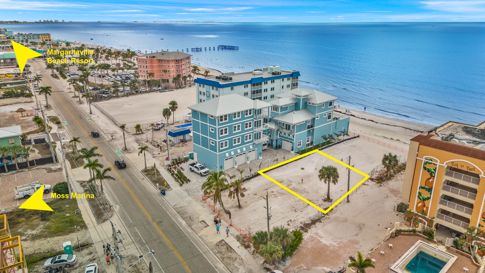 aerial lot line with marker and labels