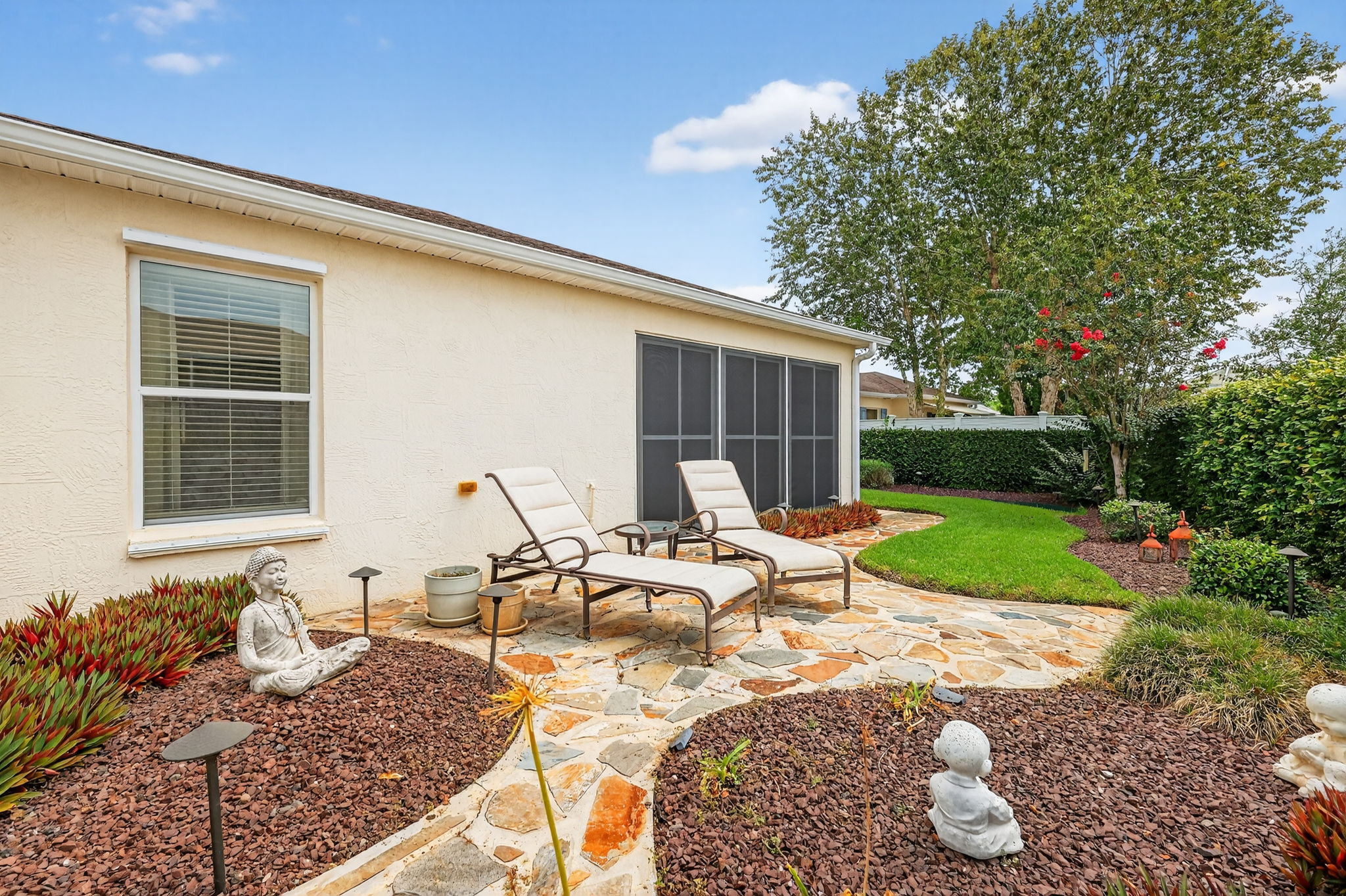 Rear Patio with Privacy Landscaping