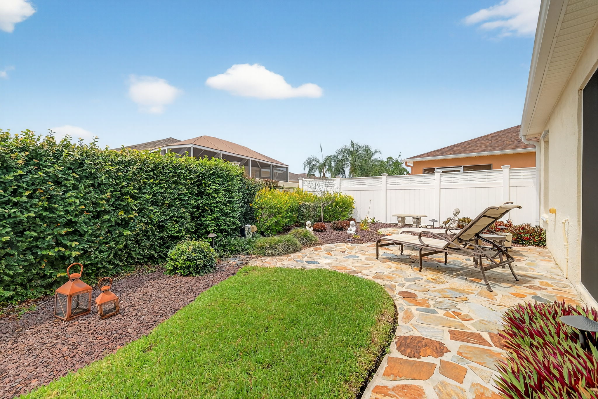 Rear Patio with Privacy Landscaping