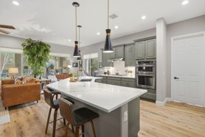 Kitchen Island, Quartz Countertops