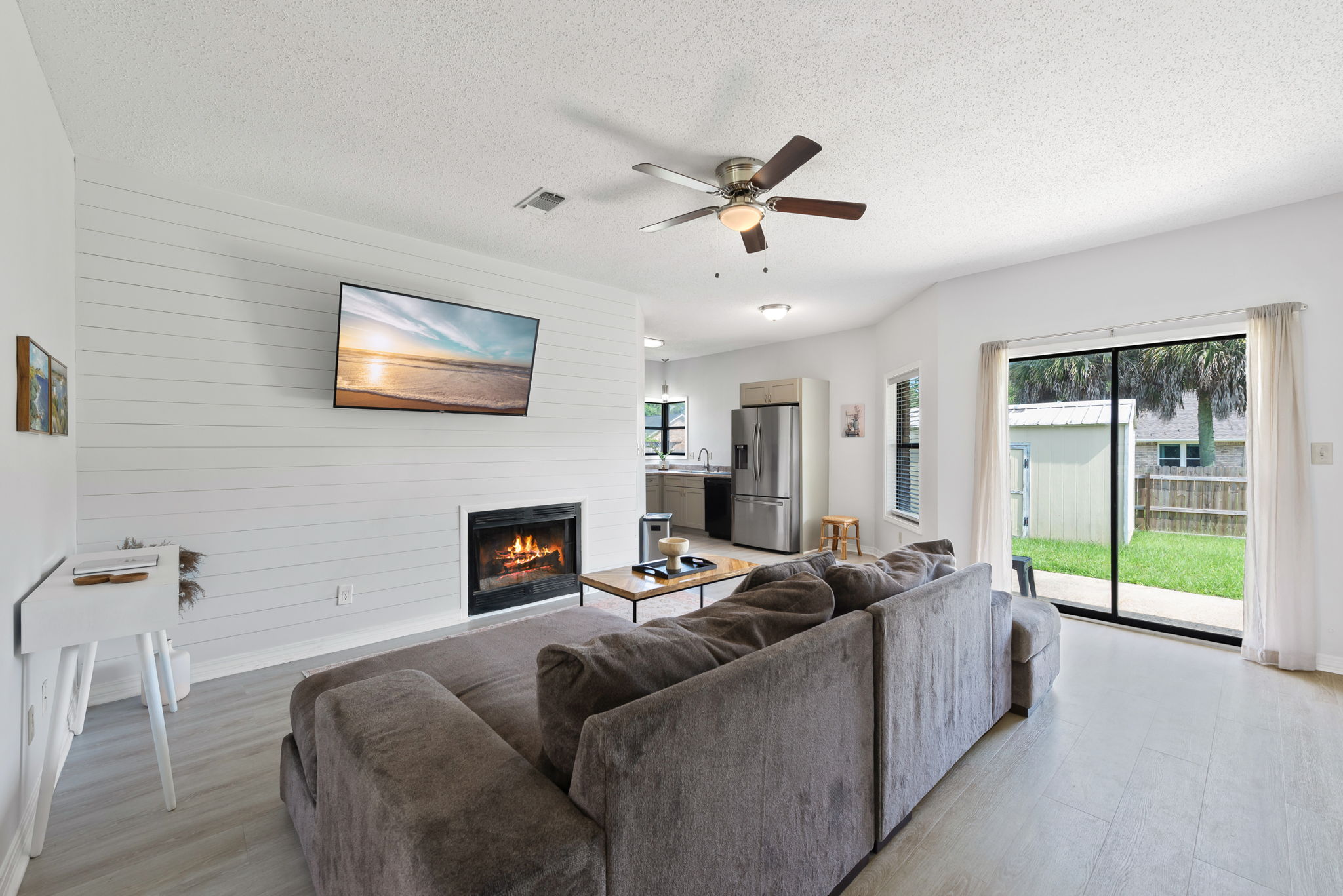 Living Room Showing Patio Access