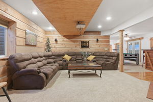 Basement Family Room with Movie Projector