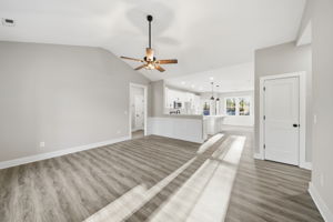 Living Room with Coat Closet/Kitchen