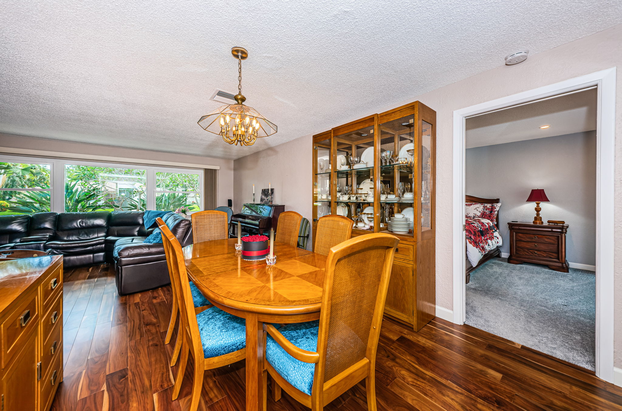 Living Room/Dining Area. Split plan - Master on south wing of house.