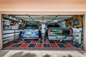 Storage and fits two vehicles. (Notice one is a pick up truck!)