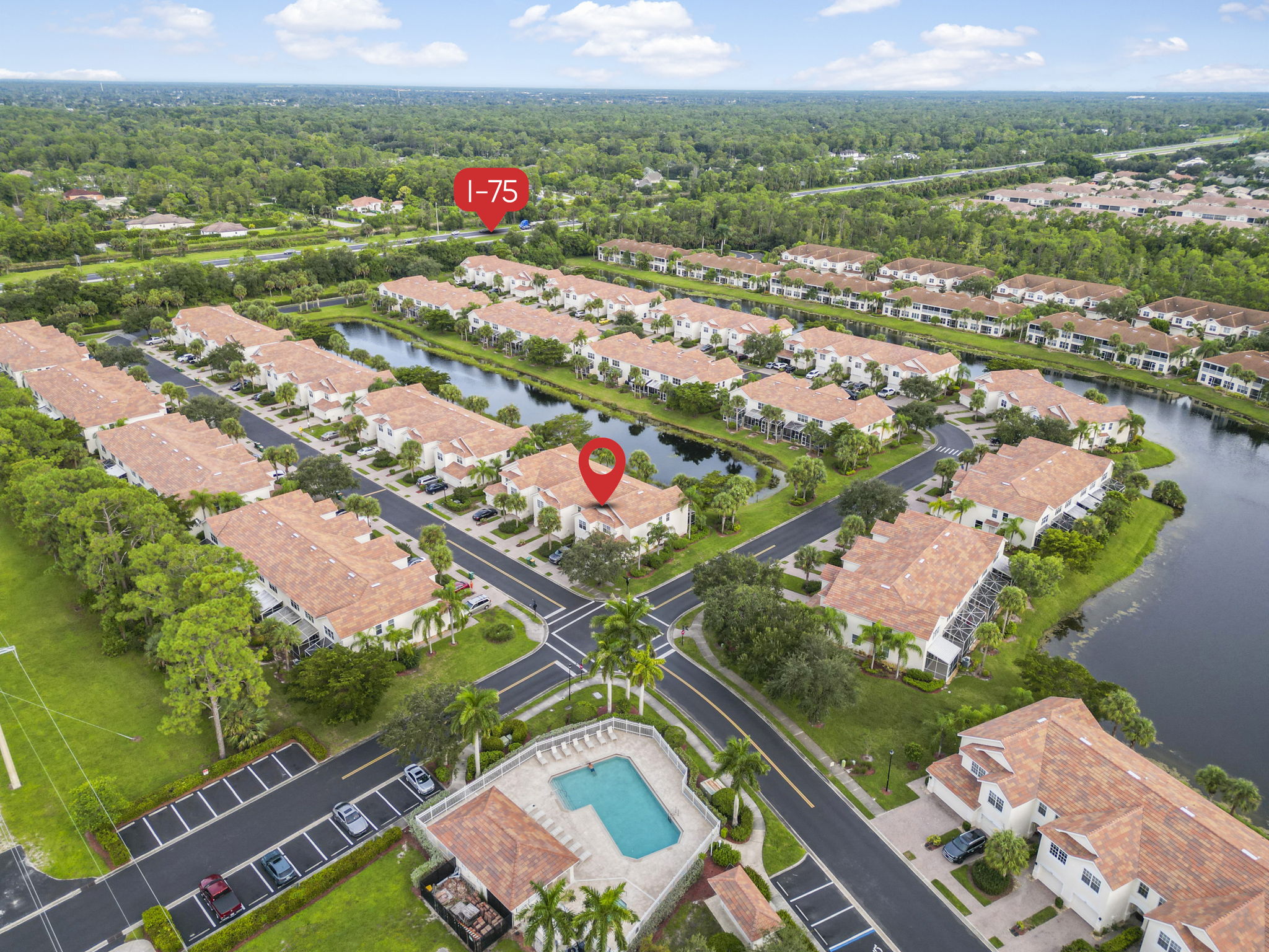 Aerial View with Proximity to I-75 Exit 107.