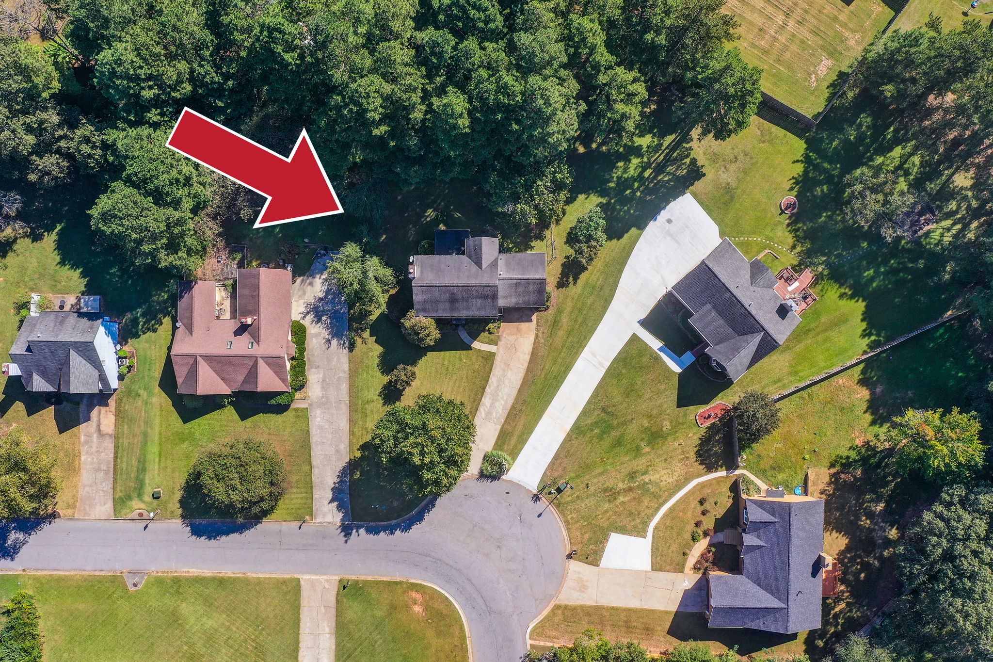 38 Aerial Lot + Neighborhood Bird's Eye View