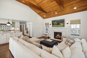 Family Room with Gas-Fireplace & open to Kitchen