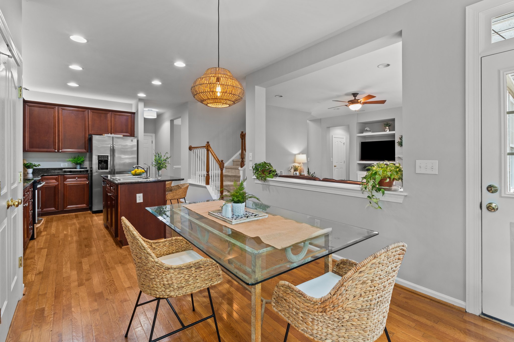 Breakfast/kitchen area opens into family room