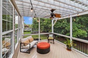 Spacious screened back porch