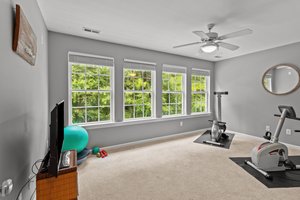 Bonus room overlooks backyard