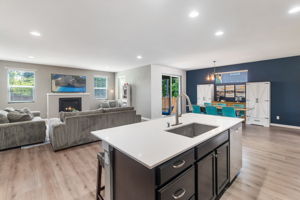 Quartz counter center island