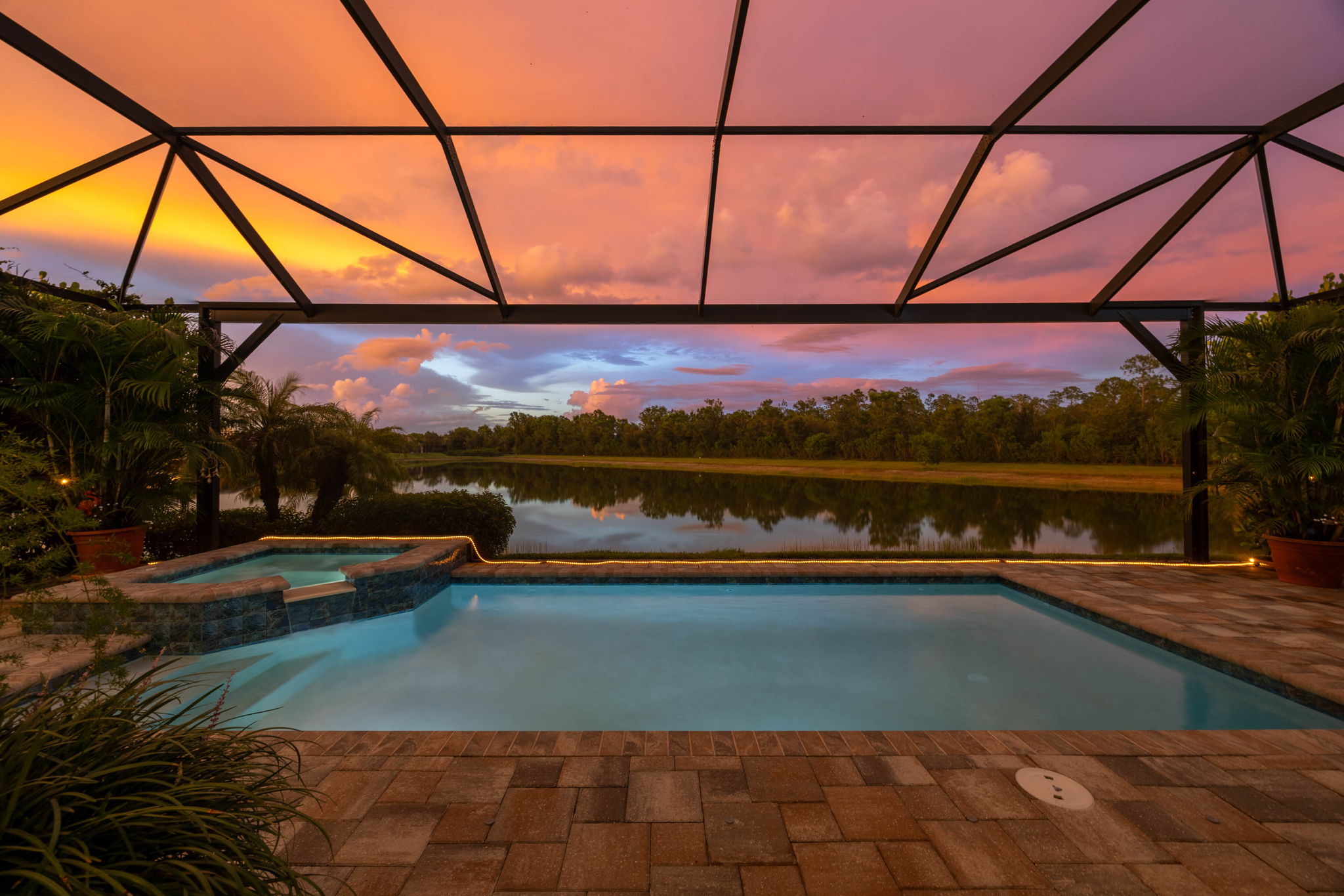 Rear Pool -Sunset