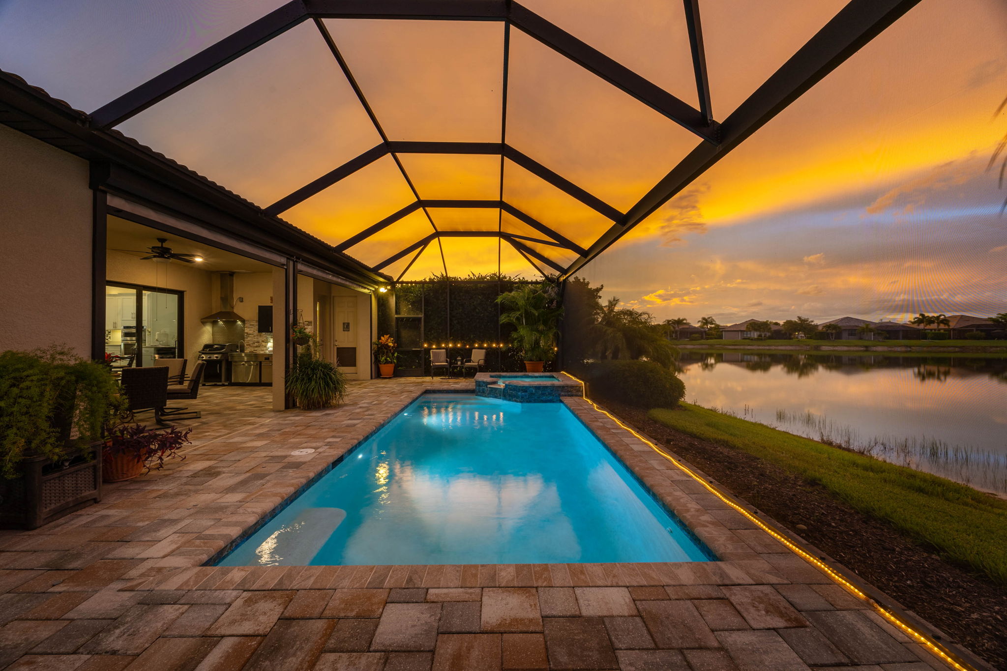 Pool with water views