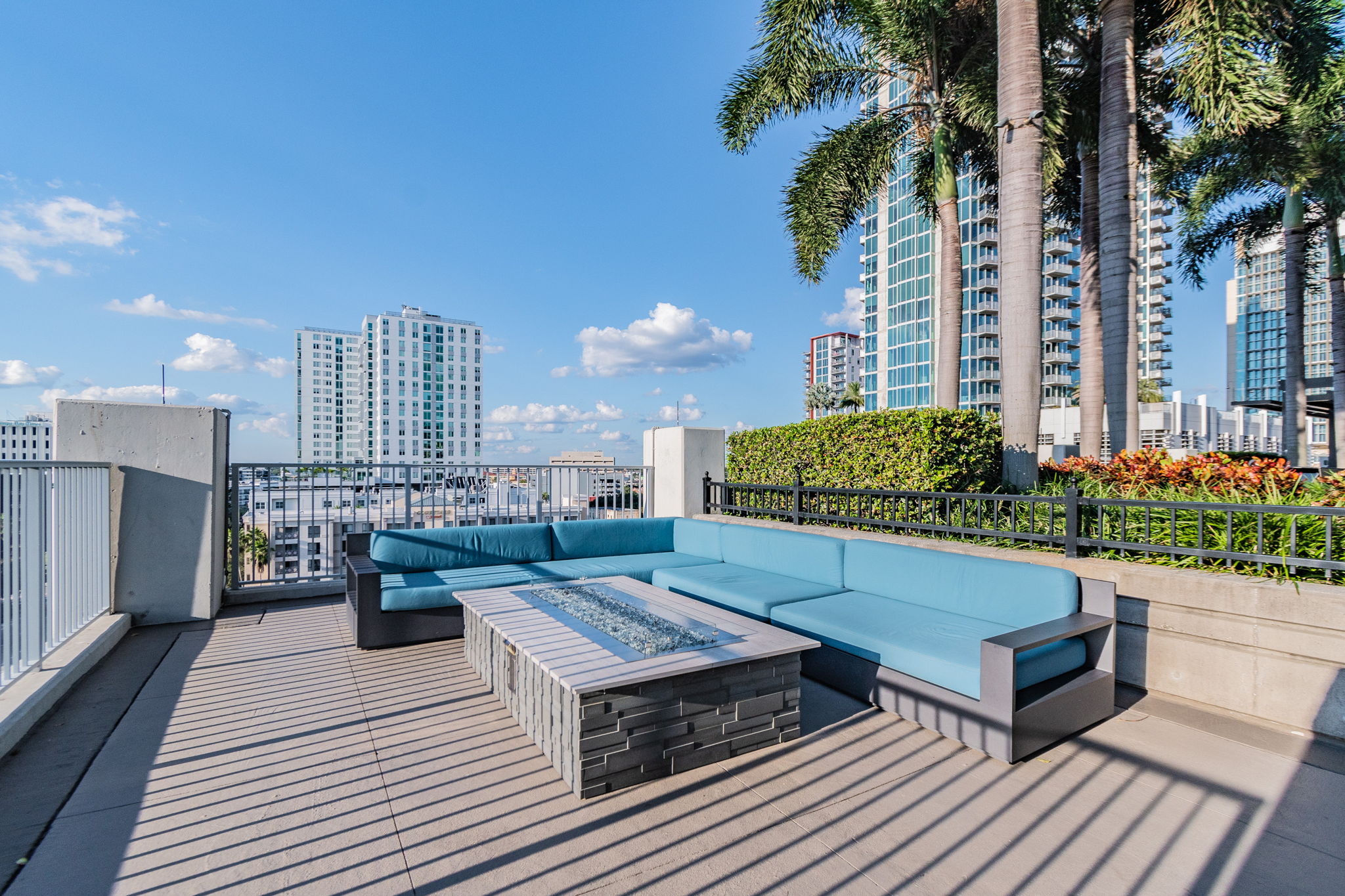 Lots of outdoor seating areas