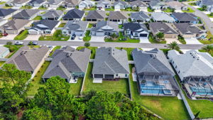Aerial Rear Elevation with with Fully Fenced Yard and ROOM FOR a POOL!