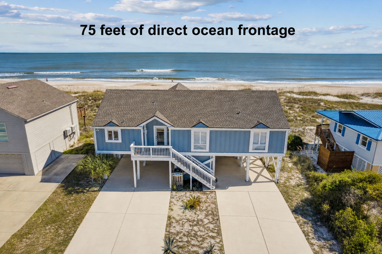 ...set on 75 feet of direct ocean frontage...