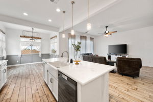 Kitchen to Dining and Living Room