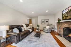 Family Room on main level with fireplace