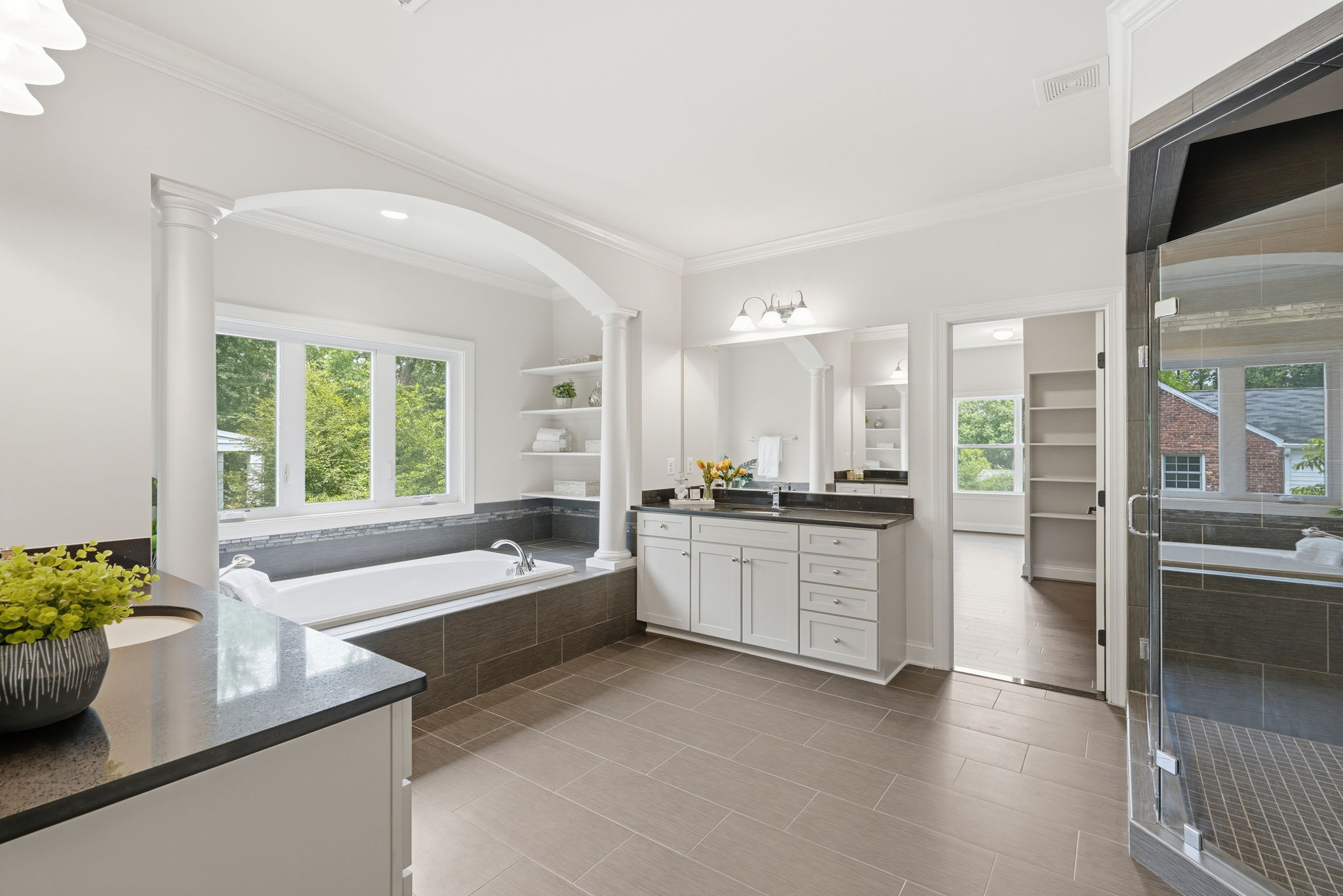 Primary Bathroom with Dual Vanities