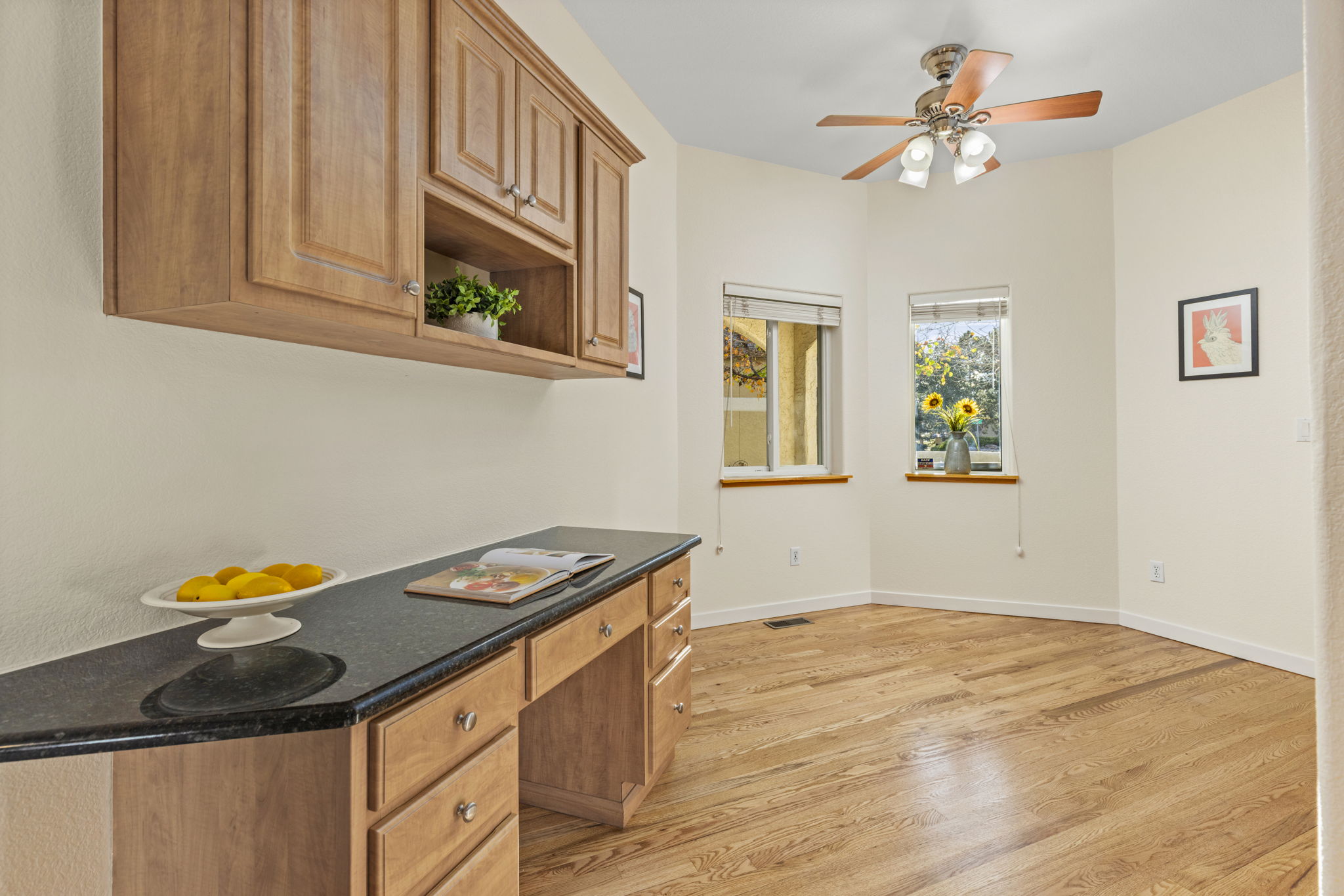 Sunny breakfast nook and pantry