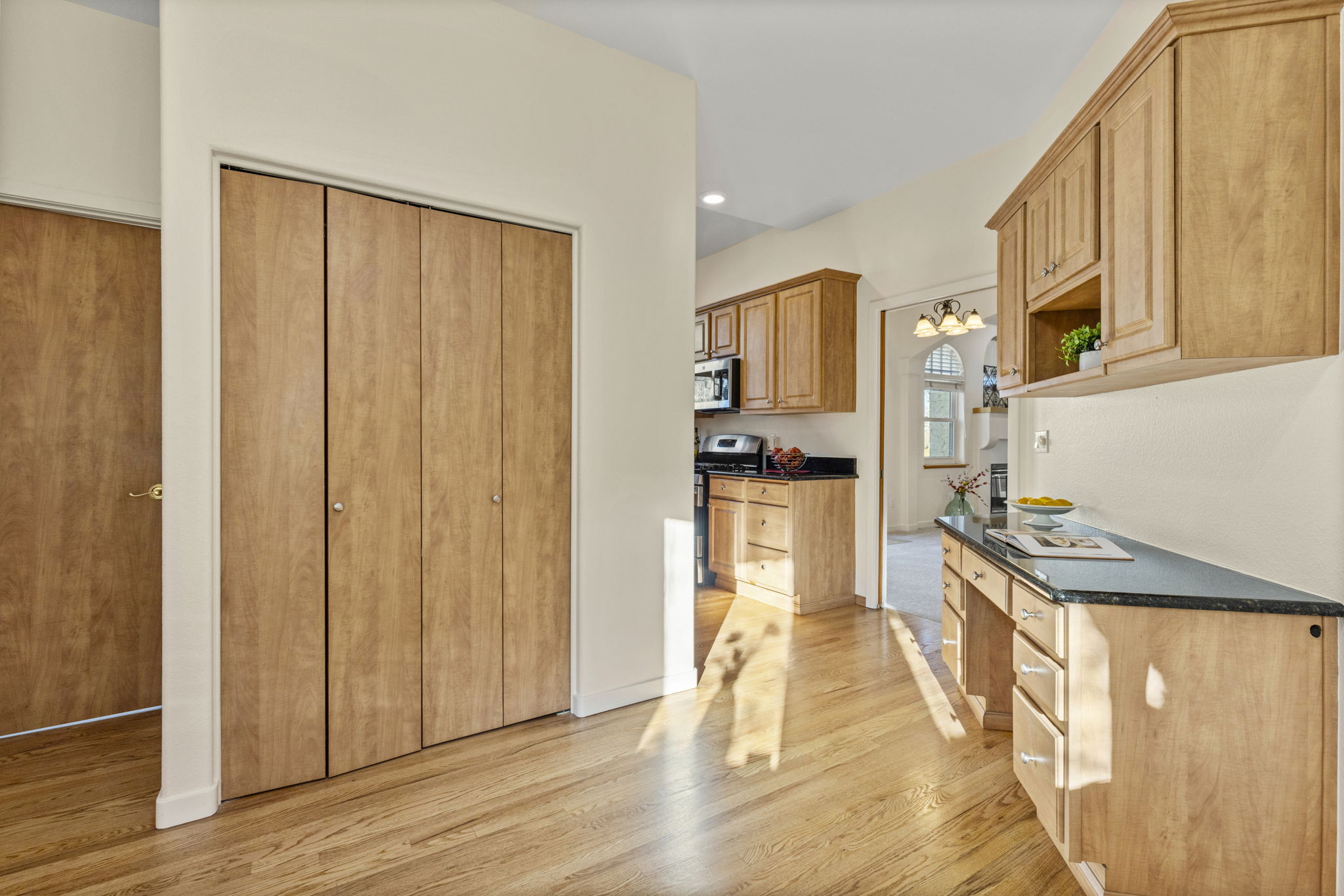 Sunny breakfast nook and pantry