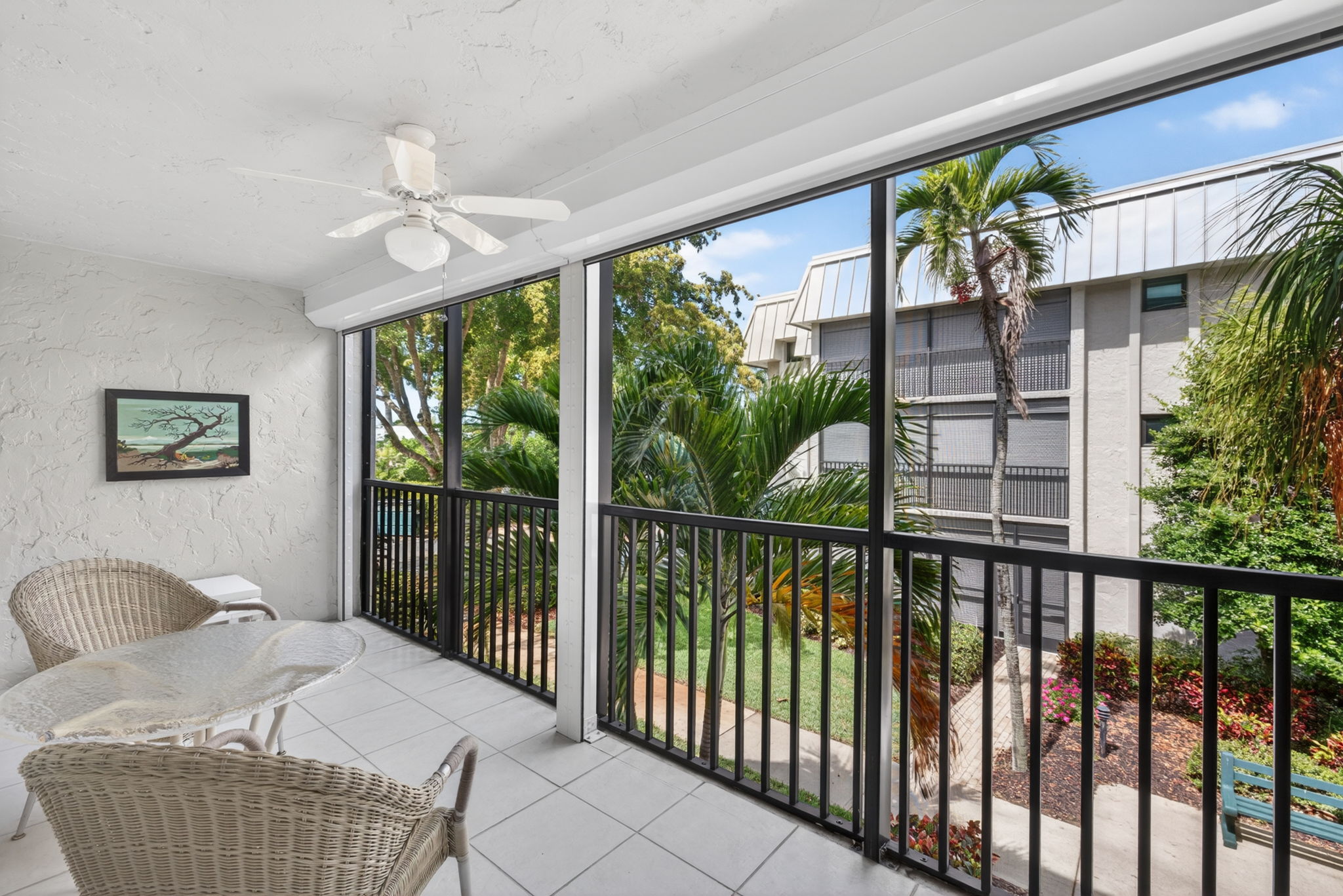Garden View Lanai w/ White Tile Floor