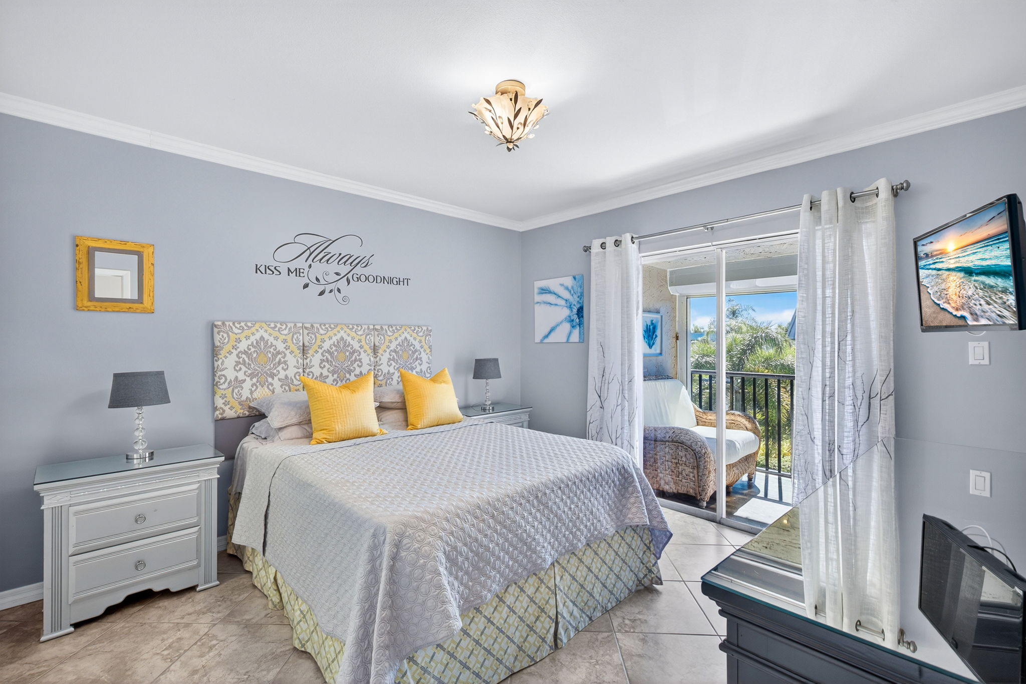 Spacious, with a sun-soaked view