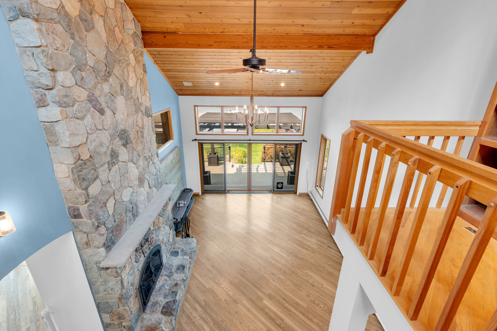 view to great rm from overhead loft