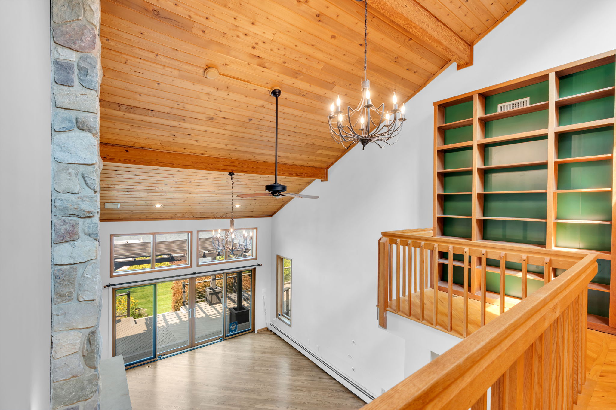 view to great rm from 2nd loft/library