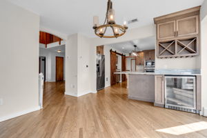 Dining room open to the kitchen and bar