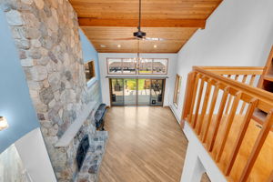 view to great rm from overhead loft