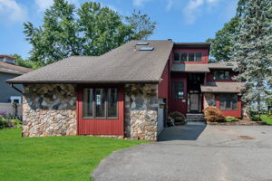 Side view of two car garage