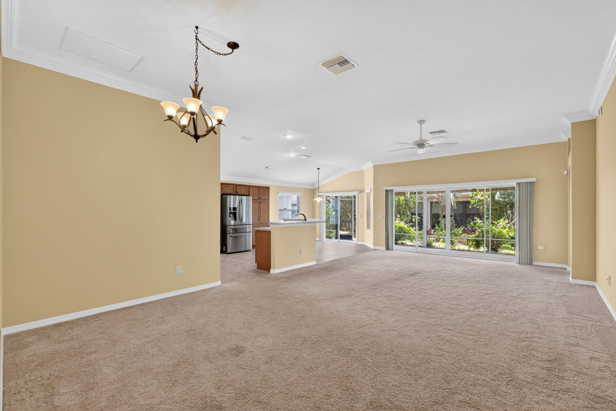 Kitchen, Dinette, Living, and Dining Rooms