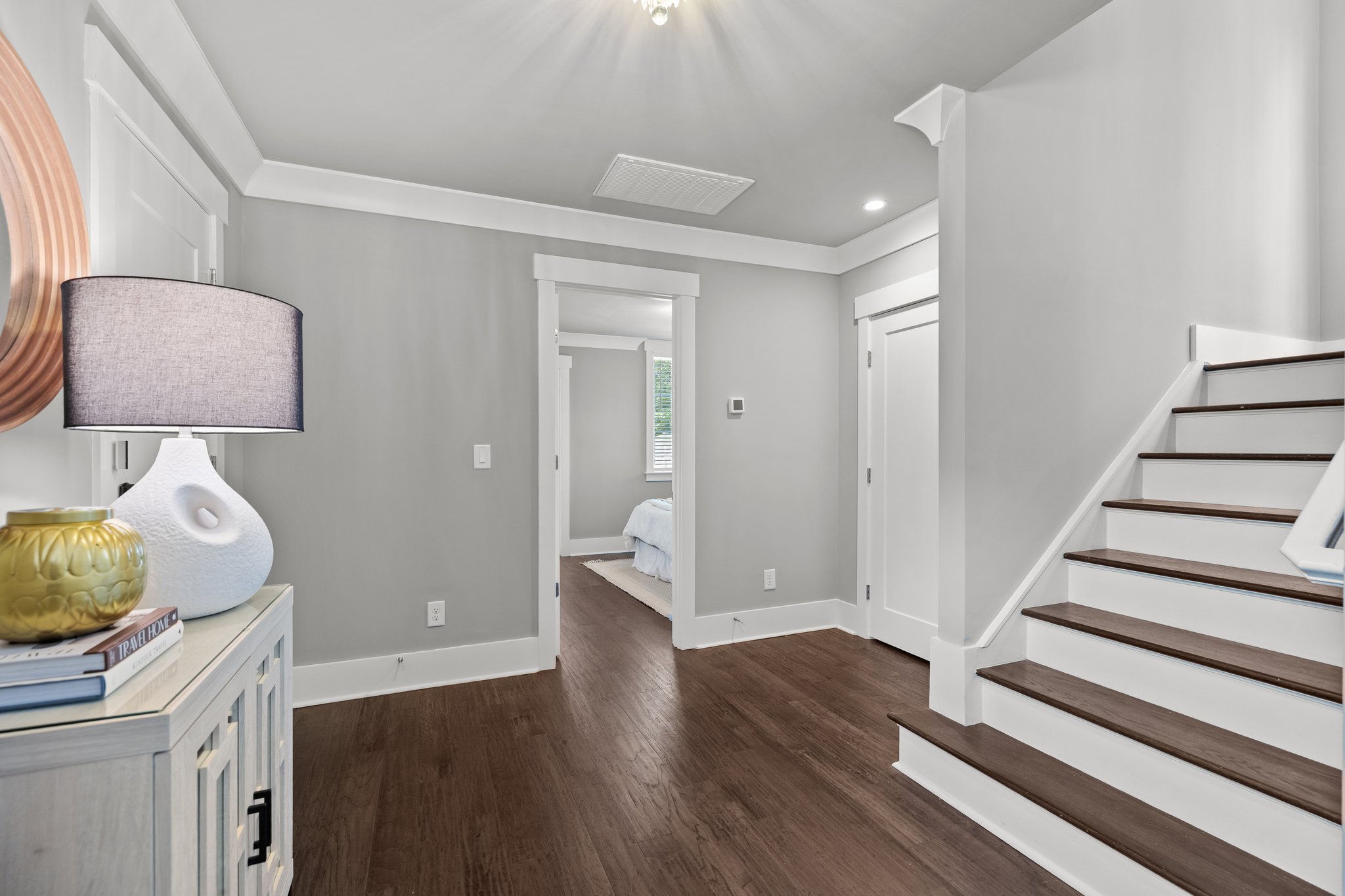 1st Level Entry - Wide Plank Stairs