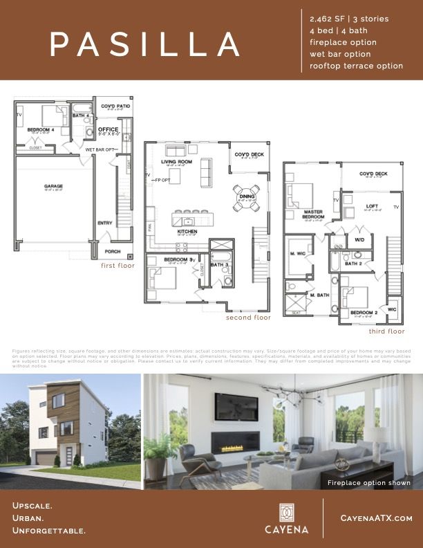 Floor Plan Pasilla : 4 bed, 4 full bath, 2 Living Rms