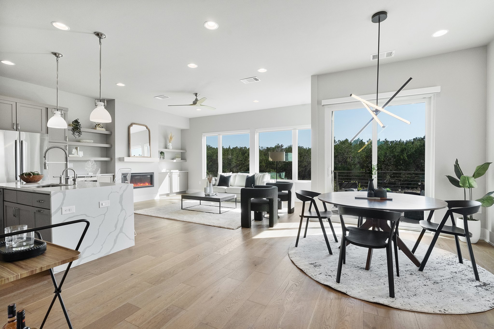 7" Wide Plank Oak Hardwoods Floors throughout