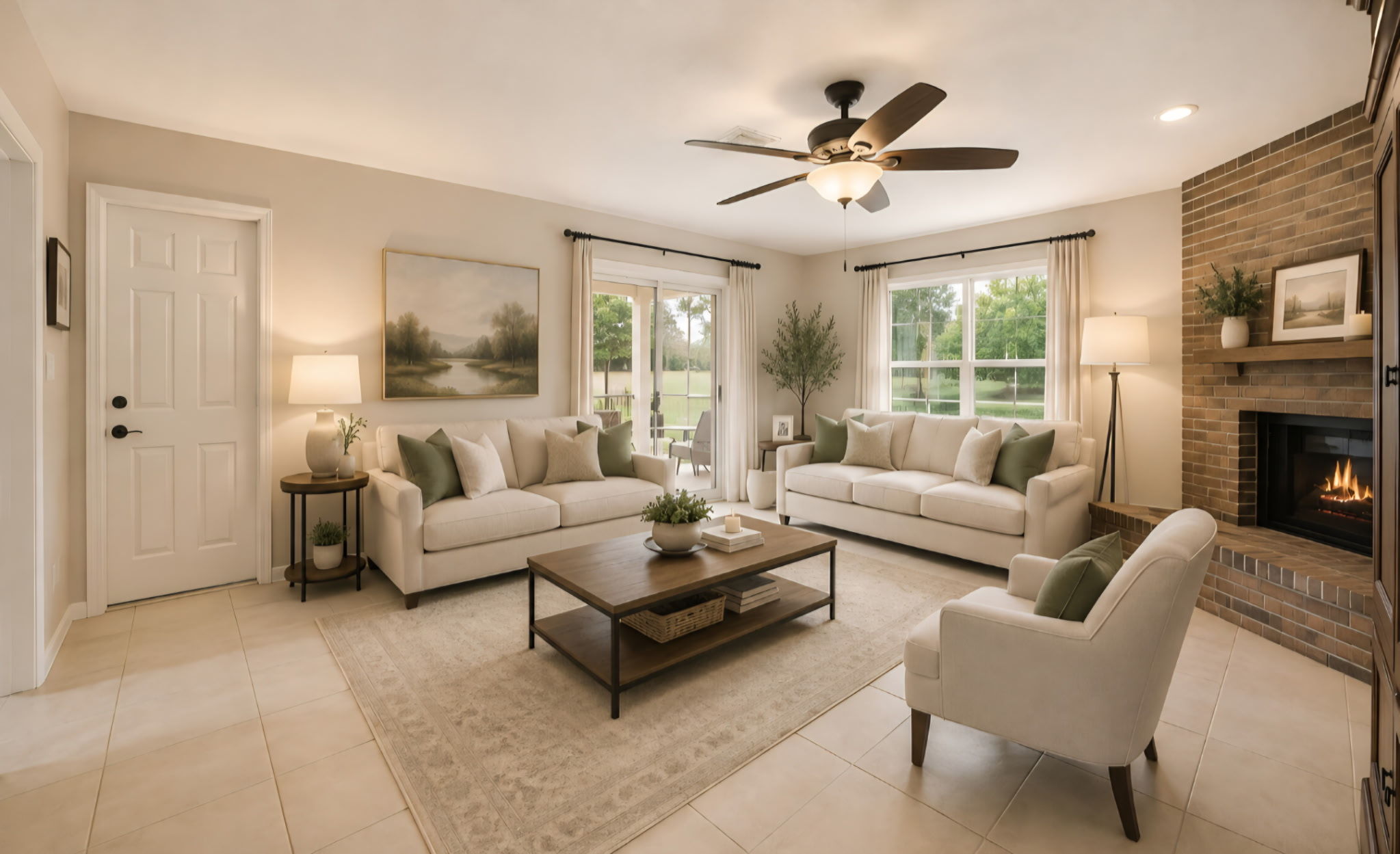 AI and Virtually staged living area