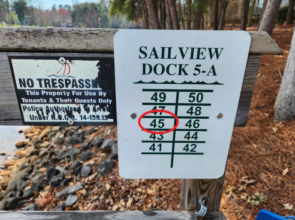 Boat slip near the club house and pool
